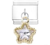 Bracelet à breloques italiennes avec pendentif en forme de losange en acier inoxydable conçu pour les tendances de la mode contemporaine (#blanc)