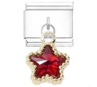 Bracelet à breloques italiennes avec pendentif en forme de losange en acier inoxydable conçu pour les tendances de la mode contemporaine (#rouge)