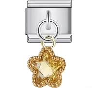 Bracelet à breloques italiennes avec pendentif en forme de losange en acier inoxydable conçu pour les tendances de la mode contemporaine (#Jaune)