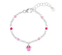 Bracelet à breloques Minnie Mouse en argent sterling 925 rose, taille unique, Argent sterling, Pas de gemme