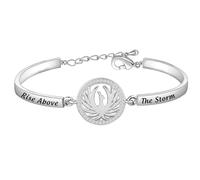 Bracelet à breloques Phoenix Rise Above the Storm Rising Phoenix Rising - Bijou à breloques - Bijou de renaissance - Cadeau inspirant pour les amis diplômés (argent)