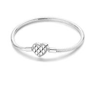 Bracelet à breloques pour femme en argent sterling, fermoir en forme de cœur, bracelet à chaîne serpent, bracelet européen de voyage, bijoux compatibles avec les breloques Pandora