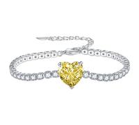 Bracelet à chaîne en forme de cœur | Bracelet à breloques à maillons réglables simples pour anniversaire, Saint-Valentin, mariage, Refer to description, Cuivre, zircon, Unisexe