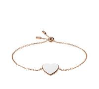 Bracelet à chaîne Fossil en acier inoxydable doré rose pour femme, JF03644998