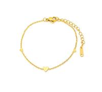 Bracelet à chaînes en forme de coeur de conception minimaliste à extrémité élevé, bracelet géométrique en forme de O en métal de chaîne de style frais