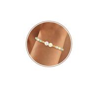 Bracelet à initiales en perles pour femme, cadeaux de Noël, cadeaux pour elle, adolescente, bracelet en pierres précieuses plaqué or, bracelet tendance avec lettre de A à Z, pierre naturelle