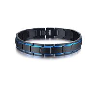 Bracelet à maillons 2 tons noir bleu en acier inoxydable symbole de foi religieuse pour homme garçon frère Mason Link Bracelet cadeau pour homme Bonne chance Protection Bijoux Outil pour enlever la