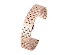Bracelet à maillons métalliques en acier inoxydable for homme, à dégagement rapide, 10 mm, 12 mm, 14 mm, 16 mm, 17 mm, 18 mm, 20 mm, 22 mm(Rose gold,16mm)
