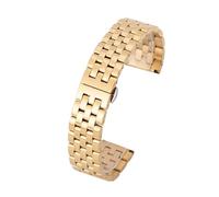 Bracelet à maillons métalliques en acier inoxydable for homme, à dégagement rapide, 10 mm, 12 mm, 14 mm, 16 mm, 17 mm, 18 mm, 20 mm, 22 mm(Gold,16mm)