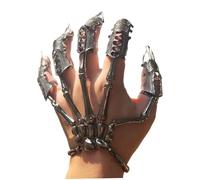 Bracelet à main squelettique avec 5pcs anneaux de doigt plein punk bijoux gothiques avec des bijoux en alliage en alliage en alliage en alliage pour le cosplay, fête, argent, bracelet squelette, brac