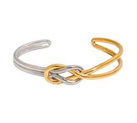 Bracelet à ouverture réglable en acier inoxydable avec nœud symbolique pour homme et femme Accessoire tendance, taille unique, Comme décrit