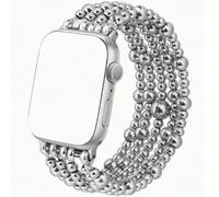 Bracelet à perles, compatible avec les bracelets 41 mm 40 mm 38 mm 42 mm 44 mm 45 mm 49 mm, version femme, perles dorées, bracelet élastique fait main, convient pour les séries SE 9 8 7 6 5 4 3 2 1, c