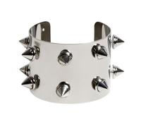 bracelet à pointes unie 6,5 cm blanc/argenté