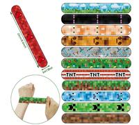 Bracelet à pression Minecraft | Bracelet à pression thème jeu pixel, design de motif classique, bracelet amusant, décoration de fête de joueur, également adapté pour l'embellissement de tenues quotidi