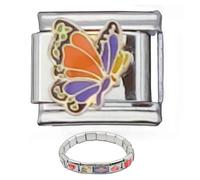 Bracelet abdominal italien CAMPARE - Bracelet pour liens en acier inoxydable, charme pour bracelets personnalisables | Pendentifs modulaires interchangeables pour la fabrication de bijoux,