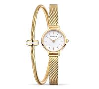 Bracelet acier femme - BERING - Coffret montre + bijou - Acier doré - Couleur jaune - Style chic