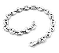 Bracelet - Acier Inoxydable - Maille Graine Grain de Café - 21cm - 6mm - Argenté