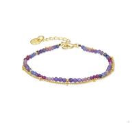 Bracelet - Aiel - Cristal violet - Or jaune 18K - 15 cm + 3 cm d'extension - Mousqueton