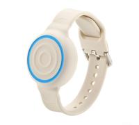 Bracelet AirTag fabriqué à partir de silicone imperméable pour une utilisation continue par les enfants et les personnes âgées (blanc cassé)