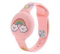 Bracelet AirTag pour enfants en silicone avec traceur GPS - Rose arc-en-ciel