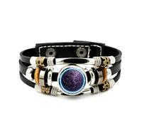 Bracelet Ajustable En Cuir Tressé À Plusieurs Couches, Motif Nébuleuse De L'Obscurité Et Ange Dansant En Vierge, Style Ethnique Punk, Fait Main. Accessoire D'Amitié, Cadeau D'Anniversaire Ou De N