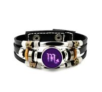 Bracelet Ajustable En Cuir Tressé À Plusieurs Couches, Motif Nébuleuse Et Carte Du Scorpion, Inspiré De L'Art Numérique Des Failles, Bracelet Ethnique Fait Main, Accessoire D'Amitié, Cadeau D'An