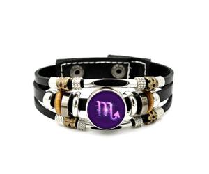 Bracelet Ajustable En Cuir Tressé À Plusieurs Couches, Motif Nébuleuse Et Carte Du Scorpion, Inspiré De L'Art Numérique Des Failles, Bracelet Ethnique Fait Main, Accessoire D'Amitié, Cadeau D'An