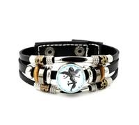 Bracelet Ajustable En Cuir Tressé À Plusieurs Couches, Motif Nébuleuse Mate En Relief, Orné D'Un Ange Heureux De La Vierge. Style Punk Ethnique, Fait Main. Accessoire D'Amitié, Cadeau D'Anniversa