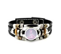 Bracelet Ajustable En Cuir Tressé À Plusieurs Couches, Orné De Points Représentant La Carte Du Ciel Des Poissons, D'Aura Et De Cristaux De Glace. Style Punk Ethnique, Fait Main. Accessoire D'Amiti