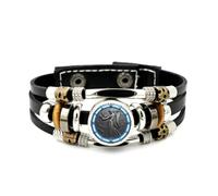 Bracelet Ajustable En Cuir Tressé À Plusieurs Couches, Orné D'Un Ange Vierge, D'Une Fleur Et D'Un Bouclier, Symbole De Chance Et De Prospérité. Style Punk Ethnique, Fait Main. Accessoire D'Amiti