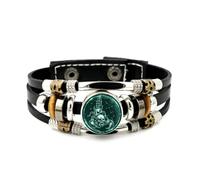 Bracelet Ajustable En Cuir Tressé À Plusieurs Couches, Orné D'Un Crâne De Scorpion Et D'Une Projection De L'Univers. Style Punk Ethnique, Fait Main. Accessoire D'Amitié, Cadeau D'Anniversaire Ou