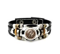Bracelet Ajustable En Cuir Tressé À Plusieurs Couches, Orné D'Un Double Barracuda Poissons, Symbole De Chance Et De Poésie. Inspiré Des Créations Ethniques, Ce Bracelet Fait Main Est Un Accessoi