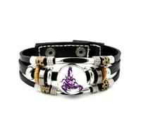 Bracelet Ajustable En Cuir Tressé À Plusieurs Couches, Orné D'Un Motif De Corne De Scorpion Et De Cornes, Style Ethnique Musical, Fait Main. Accessoire D'Amitié, Cadeau D'Anniversaire Ou De Noël.