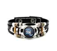 Bracelet Ajustable En Cuir Tressé À Plusieurs Couches, Orné D'Un Symbole Du Scorpion, D'Une Flèche, D'Un Éclair Et D'Un Cristal De Glace. Style Punk Ethnique, Fait Main. Accessoire D'Amitié, Cad