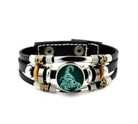 Bracelet Ajustable En Cuir Tressé À Plusieurs Couches, Orné D'Une Tête De Mort Scorpion, D'Épines Et D'Une Aura Étoilée. Style Punk Ethnique, Fait Main. Accessoire D'Amitié, Cadeau D'Anniversa