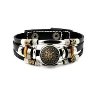 Bracelet Ajustable En Cuir Tressé À Plusieurs Couches, Style Steampunk, Avec Symbole Du Taureau Et Engrenage Mécanique. Bracelet Ethnique Punk Fait Main, Accessoire D'Amitié, Cadeau D'Anniversaire