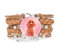 Bracelet Ajustable En Cuir Tressé Avec Motif Caniche Et Diffraction Du Bon | Multistrat,Punk,Bracelet,Fait main,Offre,Bangle,Accessoire,Amie,Amoureux,Ethnique,Amitié,Anniversaire,Noël,Musique,Art