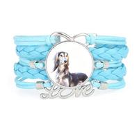 Bracelet Ajustable En Cuir Tressé Avec Motif Caniche Et Diffraction Du Bon | Multistrat,Punk,Bracelet,Fait main,Offre,Bangle,Accessoire,Amie,Amoureux,Ethnique,Amitié,Anniversaire,Noël,Musique,Art