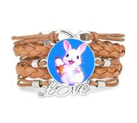 Bracelet Ajustable En Cuir Tressé Marron Avec Breloque Infinie Fault Art R