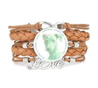 Bracelet Ajustable En Cuir Tressé Marron Avec Motif Animal, Projection Inf