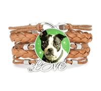 Bracelet Ajustable En Cuir Tressé Marron Infinity Big Eyes Pekingese Dog L