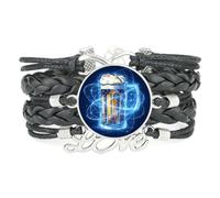 Bracelet Ajustable En Cuir Tressé, Motif Univers Quantique Et Intrication, Inspiré Des Dessins Animés De La Fête De La Bière. Bracelet Ethnique, Accessoire Idéal Pour Un Anniversaire Ou Noël. N