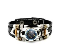 Bracelet Ajustable En Cuir Tressé Multicouche, Motif Carte Du Ciel Des Gémeaux Et Science Extraterrestre, Style Rock And Roll Ethnique Fait Main, Accessoire D'Amitié, Cadeau D'Anniversaire Ou De No