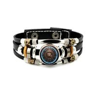 Bracelet Ajustable En Cuir Tressé Multicouche, Orné D'Une Boussole Scorpion En Bronze Et D'Un Motif En Relief. Style Punk Ethnique, Fait Main. Accessoire D'Amitié, Pour Un Anniversaire Ou Noël.