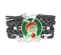 Bracelet Ajustable En Cuir Tressé Noir Avec Projection De Boule Infinie Et
