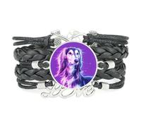 Bracelet Ajustable En Cuir Tressé Noir, Motif Caniche Infinity Fault Art