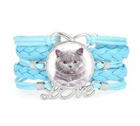 Bracelet Ajustable En Cuir Tressé Ray Projection Cat Happiness Fantastic L | Multistrat,Punk,Bracelet,Fait main,Offre,Bangle,Accessoire,Amie,Amoureux,Ethnique,Amitié,Anniversaire,Noël,Musique,Art