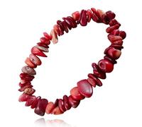 Bracelet Ajustable en Pierres Précieuses Naturelles pour Soulager Le Stress Et Favoriser Lharmonie, Bijou Chakra Fait Main pour Hommes Et Femmes pour Le Bien-être Red