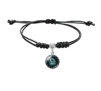 Bracelet Ajustable Pour Femme Et Homme, Signe Du Zodiaque, 12 Constellations, En Cuir Synthétique Vintage, Cadeau Unisexe Pour La Saint-Valentin, Un Anniversaire Ou Un Anniversaire De Mariage Balance