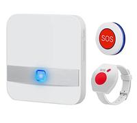 Bracelet Alarme Personne Agee,Alarmemaisonsansfil,Systeme Alarme Maison Sans Fil,Alarme Personne Agee Avec 52 Sonneries et 4 Niveaux de Volume, Adapté aux Personnes âgées, malades, Handicapées